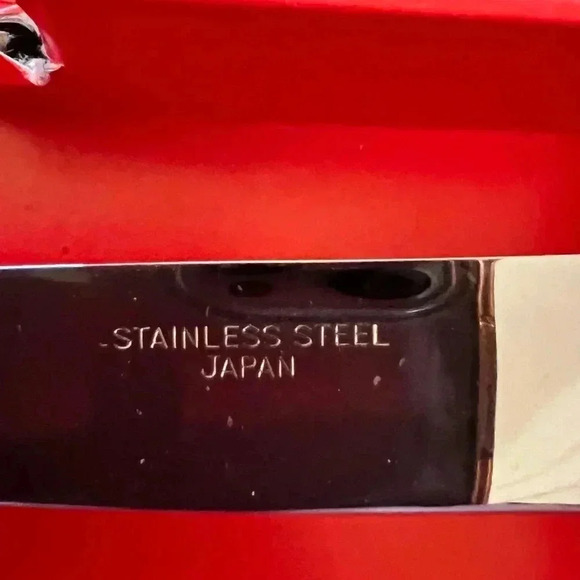 Vintage Holiday Holly Berry 3 Piece Cheese Set Stainless Steel Made In Japan - Picture 9 of 9